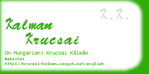 kalman krucsai business card